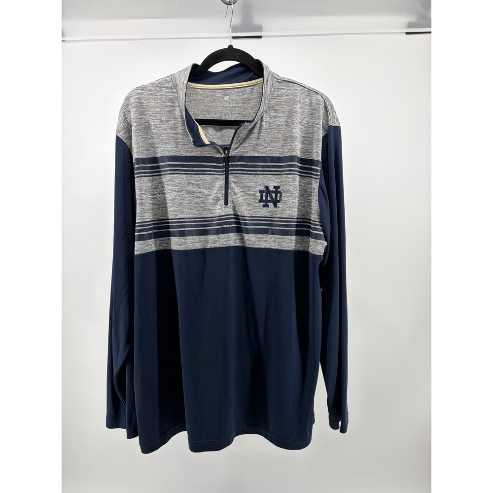 Men's Colosseum Navy Notre Dame Fighting Irish Tortugas Logo Quarter-Zip Sz XL